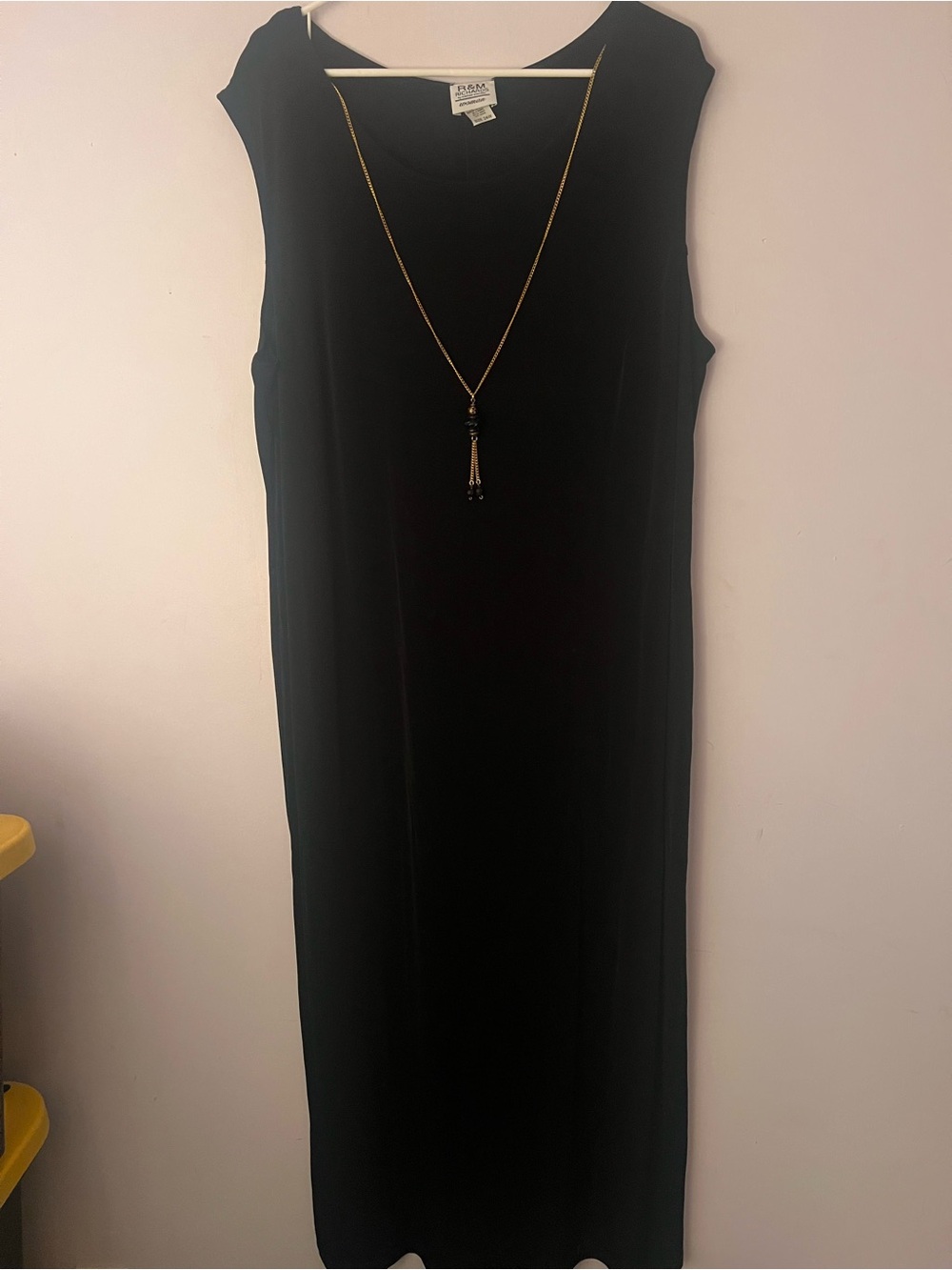 R&M Richards 24W 2 Piece Maxi Dress Jacket Set Black  Occasion Dress USA, vntg